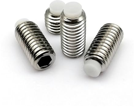 KSeSii 5-10PCS M3 M4 M5 M6 M8 M10 304 Edelstahl Sechskant Innensechskant Kunststoff Nylon Hund konvexen Endpunkt Spitze Madenschraube A2(10pcs M4x8mm)