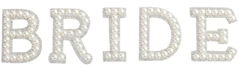 Bride Zum Aufbügeln Pearl Letters Patches für Junggesellenabschied Kleidung, Stoff, Rucksack, Hüte, Schuhe, Jeans JGA Frauen Accessoires