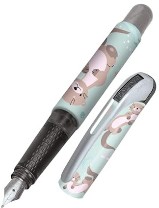 Online Füller College Otter mit M-Feder I Füller Grundschule mit coolem Tier-Design & Clip I Allergikerfreundlich, leicht & ergonomisch I Füllhalter inkl. blauer Tintenpatrone I Made in Germany