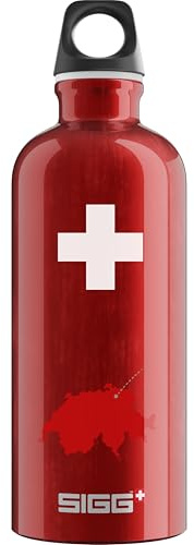 Sigg - Borraccia Alluminio - Traveller Swiss Country - Perfetta Per Bevande Gassate - Ermetica - Leggera - Senza BPA - Red - 0.6L