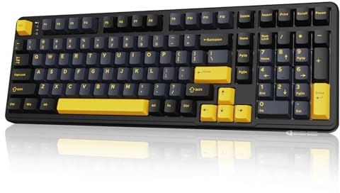 ATTACK SHARK X98 Teclado Mecánico para Juegos de 102 Teclas, y Teclado Numérico, BT5.0/2.4G/USB-C Trimodo, Gasket Hot-Swap Linear Switch, RGB Backlit, Batería de 4000mAh, Diseño QWERTY - Negro