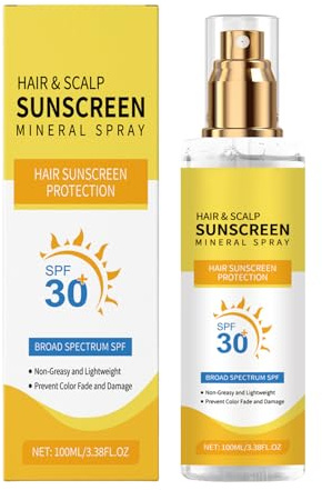 Hair & Scalp Sunscreen, Scalp Spray & Hair Sunscreen Mist SPF 30-100ml UV Protection Skin SunBlock Non Greasy Prevents Color Fade/Dryness Solar Protector