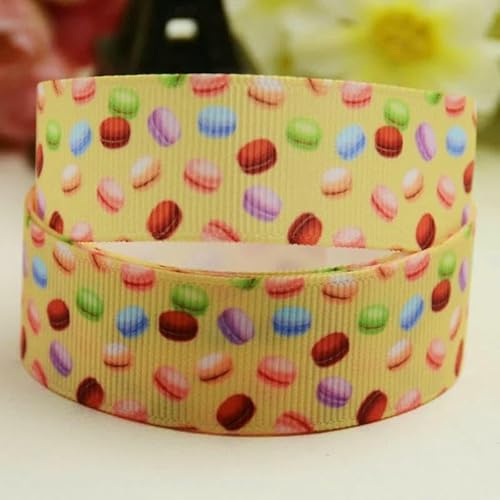 Nastro in grosgrain stampato a forma di ciambella, con motivo a cartoni animati, per fiocchi per capelli fai da te, decorazioni per feste, 10 iarde - X-02653 - Larghezza 22 mm