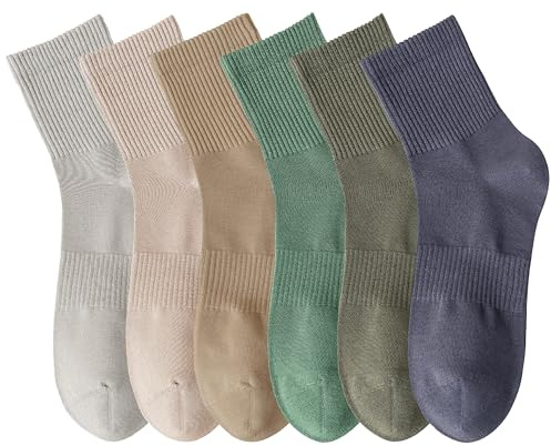 MAGIARTE Chaussettes Athlétiques Homme Coton Mini-Crew Respirantes Anti-Odeur avec Soutien de la Voûte Plantaire pour Course à Pied - Lot de 6 Paires
