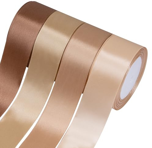 Fyshird Satinband Gold 40mm Geschenkband Breit Schleifenband Hochzeit Polyester Bänder zum Basteln Dekoband für Geburtstag DIY Geschenkverpackung Weihnachten (Gold Serie)