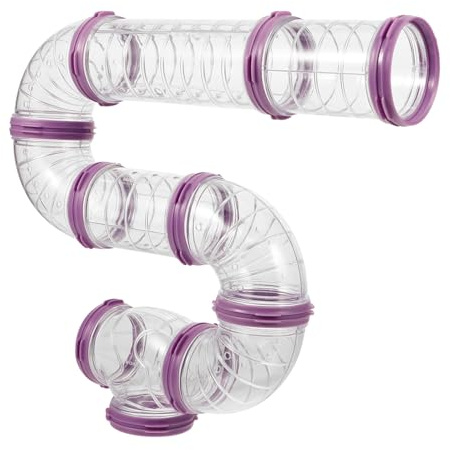 WOONEKY Tunnel pour Hamster et Kit de Tubes Connecteur Transparent pour Cage Accessoire à Monter Soi-même pour Petit Animal
