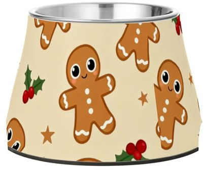 Gingerbread Men Futternapf für Hunde, rutschfest, Edelstahl, für langsame Hunde, bequemes Füttern