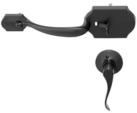 Genérico Manija De Puerta Principal Sin Cerradura, Manijas Exteriores Negras Con Palanca Paso, Entrada Reversible For Izquierda Y Derecha