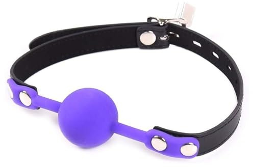 HTdangT Bavaglio Per Bocca In Silicone Porno Per Flirtare Viola Bondage Gag Sesso Estremo Fetish BDSM 61cm