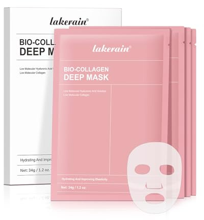 4PCS Bio Collagen Deep Moisturising Face Mask Set, Hydrating Sheet Mask for Dry Skin, Facial Skincare Masks for Smooth & Fresh-Looking Skin