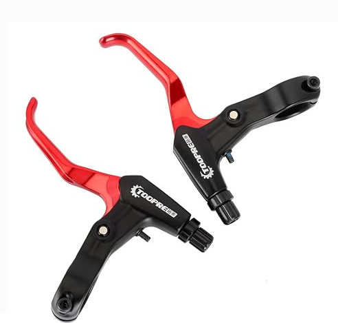 1 Pair Bicycle Brake Levers Aluminum Alloy Bike Brake Handles, Universal Brakes Levers for MTB/BMX Mountain Road Bike, 2.2cm Diameter (red)