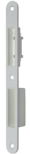 SN-TEC Magnetfallenschließblech Serie 4516 für Magnetschloss, Schließblech abgerundet, Farbe: weiß, 200mm lang, 20mm Breit, Links/Rechts verwendbar