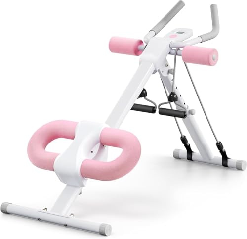HoldOneLight Máquina Abdominal Ajustable, Equipo de Entrenamiento Abdominal para Casa con Protección de Rodillas, Máquina de Ejercicio Abdominales para Tonificar y Fortalecer el Core