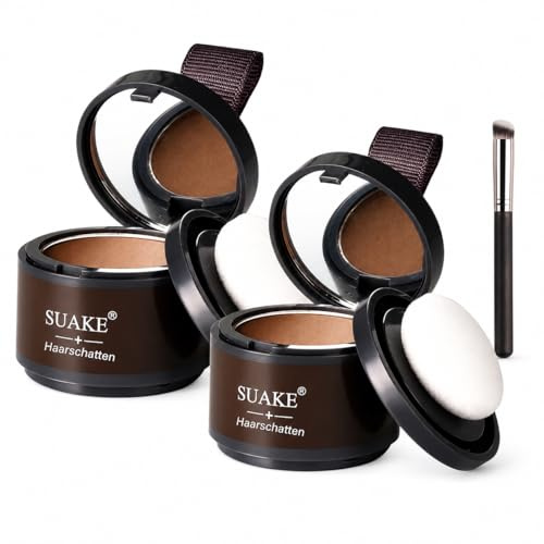 Avellio Ansatzpuder Dunkelbraun, Hairline Powder für Sofortige Grauhaar Abdeckung in 30 Sekunden, Schweiß und Wasserfest, Natürliches Finish ohne Helm Effekt für Alle Haartypen (Dunkles Kaffeebraun)