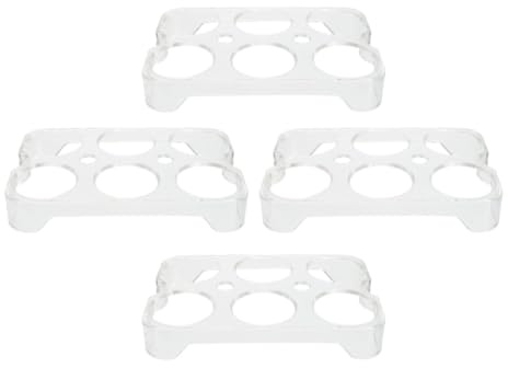 Zerodeko Caja de Huevos Apilable de Plástico para Almacenamiento en Frigorífico, Diseño Fijo y Elegante, Paquete de 4 Piezas para Organizar y Proteger Huevos