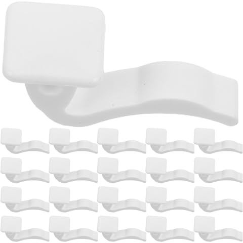 Hoement Ganci per Termoarredo e Salvaspazio Bianco in Plastica 6.2mm 30 Pezzi Facili da Installare Appendini per Asciugamani e Accappatoi Moderni ed Eleganti per Bagno e Casa