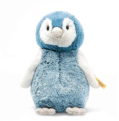Steiff Kuscheltier Paule Pinguin, Süßes Stofftier mit Kunststoffaugen, Kinder, Jungen & Mädchen, Soft Cuddly Friends, Plüschtier 22 cm, Blau, 063930