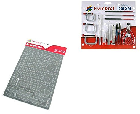 Humbrol AG9155 A4 Cutting Mat and Medium Tool Set Bundle