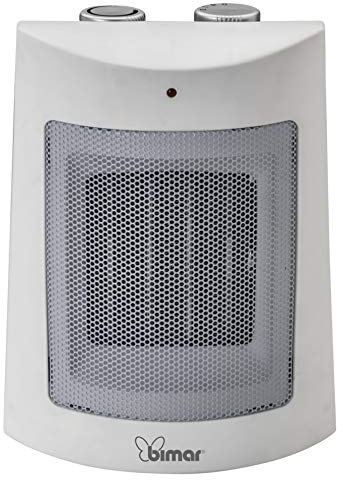 Bimar HP108 Stufetta Elettrica, Termoventilatore Elettrico da 1500W a Basso Consumo con Termostato Regolabile e 2 Potenze di Riscaldamento, Corpo in Plastica con Maniglia Integrata