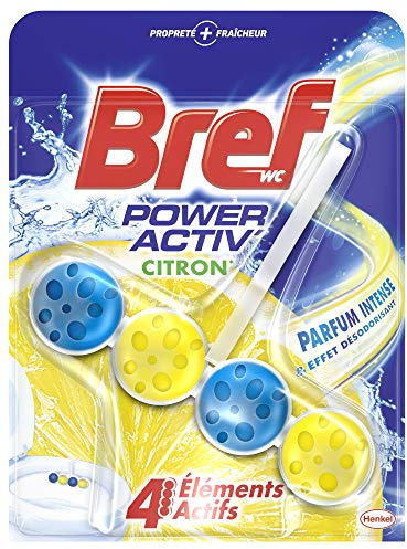 Bref Power Activ WC-Reiniger, Zitronenduft, 50 g, 5er Pack (5 x 50 g)