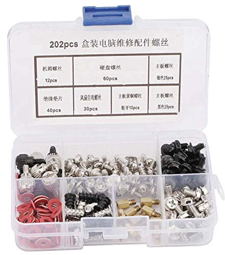 202 Unids Placa Base Diy Tornillos de Disco Duro Pc Kit de Surtido ReparacióN de Computadoras Estuche de Accesorios