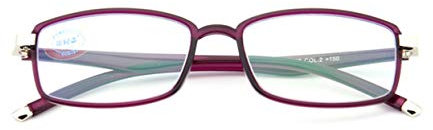 WFENG Anti-Blaue Lesebrille Mit Vollformat,Stilvolle Hochauflösende Lesebrille Für Männer Und Frauen Ältere Brille/lila / +1.5