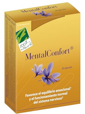 MentalConfort® - Extracto de Azafrán y Cúrcuma - Apoya el Equilibrio Emocional - Estimula el Buen Humor - Favorece el Sistema Nervioso - Vitaminas B y D3 - Zinc Alta Biodisponibilidad - 30 Cápsulas