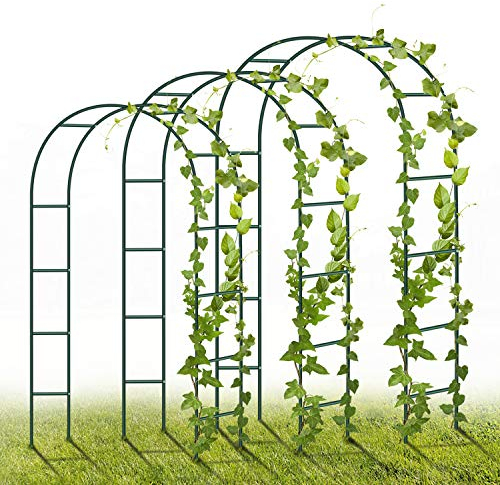 YAOBLUESEA Arche de Jardin Metal, 3 pièces 240 x 140 x 38cm décoration d'arche de Jardin avec Plantes, Fleurs et Ballon pour Les Anniversaires, Mariages et soirées romantiques (Vert)