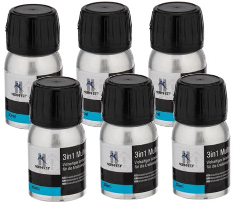 Normfest 3in1 Multiprimer – Glas-, Keramik- & Metallprimer mit Haftvermittler, UV- und Korrosionsschutz für Ersatzverglasung, schwarz, 6x 30ml