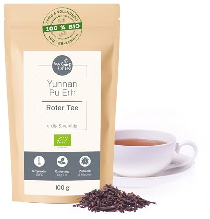 Yunnan Pu Erh Bio Tee - Hochwertiger fermentierter Tee lose in Bio-Qualität aus China, Ökologischer Anbau - Für Genießer und Teekenner - Pu Erh Tea nach alter Tradition – MyCupOfTea (100g)