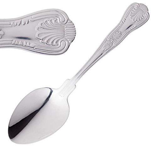 Kings Pattern Cutlery Stainless Steel Restaurant Knife Fork Tea Spoon Table Spoon Soup Spoon - Packs of 12/6 (Kings Dessert Spoon Pack of 6)