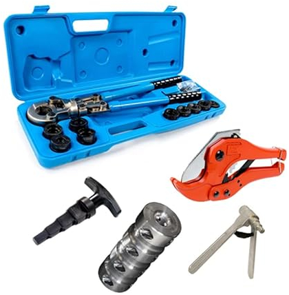 Arcanaute - Sertissage radial - Coffret Pince à sertir PER & Multicouche avec mors H & TH + Coupe-tube + Calibreur ébavureur et Pince Emboiture PER + Redresseur -
