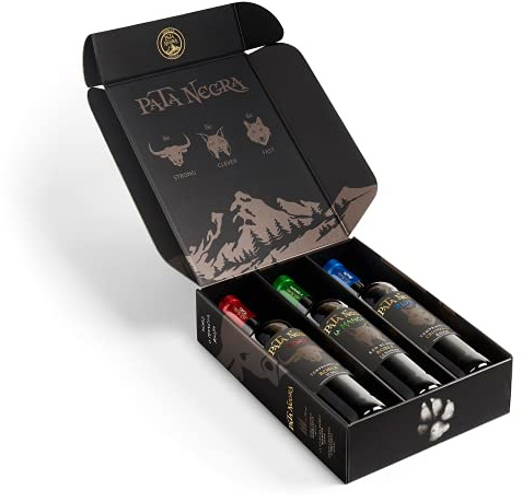 Pata Negra Estuche Fauna Ibérica de Vino con D.O. Rioja Crianza, Toro Roble y Mancha Roble, 3 Botellas x 750ml