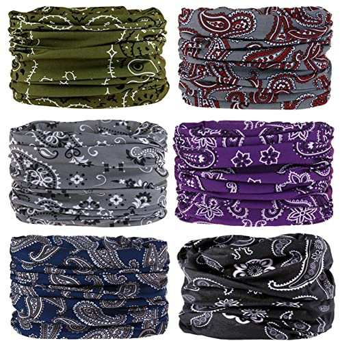 6 pañuelos sin costuras, multifuncionales, elásticos, multiusos, pasamontañas, pasamontañas, protección UV, residencia UV, para yoga, correr, senderismo, ciclismo, motociclismo, Series 20, Talla única