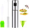 Oil Spray, Nebulizzatore Olio Ugello Vaporizzatore in Acciaio Inossidabile, bottiglia spray per olio d'oliva multifunzione, Spruzzatore Olio per Cucina con Spazzole e Imbuto per Padella