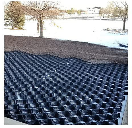QWEASDF 5 cm/2 in Kiesgitter, HDPE-Geo-Gitter, Waben-Geocell, Raster für Stützmauern, Kies-Stabilisator-Gitter, Rasengitter Geogitter für Erosionsschutz, Stützmauer,8 * 8m(26.25 * 26.25ft)