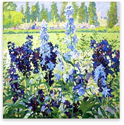 Jane Peterson Berühmte Gemälde Reproduktion. Rittersporn Wohnzimmer Schlafzimmer Dekor Leinwand Wandkunst Bild. 40 x 40 cm (15,7 x 15,7 Zoll) Rahmenlos