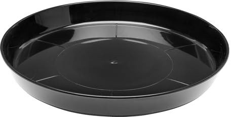 Garronda Platos para Macetas de Producción Redondas GD-0026 (Negro, ⌀ 15cm H 2,3cm)