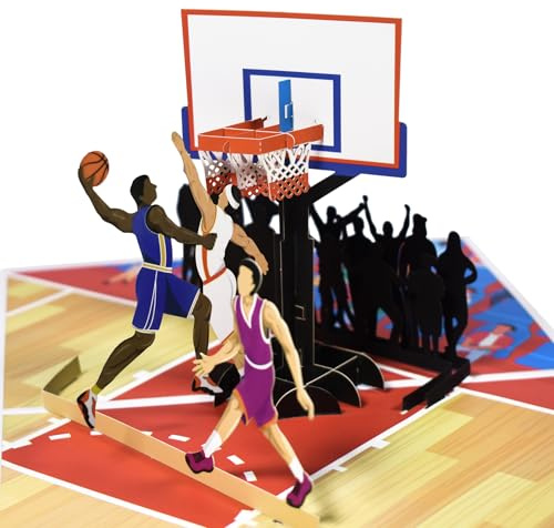 GREETING ART Pop Up Karte Basketball, Sport Geburtstagskarte für Mann,Fans | Vatertagskarte für Papa, 3D Basketball Grußkarte,Geschenk zum Jubiläum, Abschluss oder Geburtstag für Jungen, Sohn, Kinder
