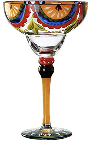 BYYLECL Bicchieri da cocktail in vetro soffiato e dipinto a mano, 270 ml, ideali come regalo di coppia, per feste a tema Margarita