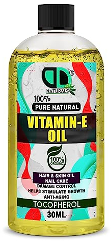 Pure Natural Vitamin E Oil, Moisturising and Nourishing Oil For Skin face, Scars, Hair, Scalp, Nails, Moisturising & Hydrating, Vegan, Cruelty Free (30ml)