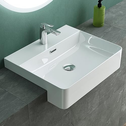 Mai & Mai Bathroom Sink Basin Countertop Wash Basin | Ceramic Bright White Rectangular | WDH: 50x42×12cm | Bathroom Sink with Nano-Coating | Brüssel702