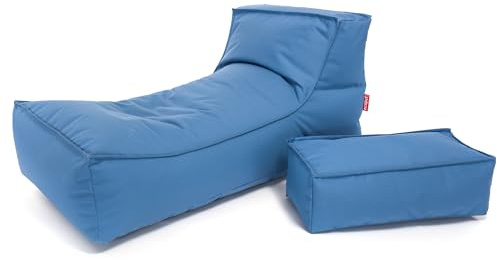 Ecopuf Outdoor Sitzsack Relaxliege Camel – wetterfester Sitzsack Sessel mit Abnehmbarer Kopfstütze – UV-resistenter Bean Bag – für drinnen und draußen