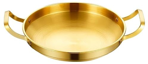 Goldfarbene Paella-Pfanne, Servierpfanne, Edelstahl, 22 cm | MBBITL Küche Kochen Serviergeschirr Restaurant