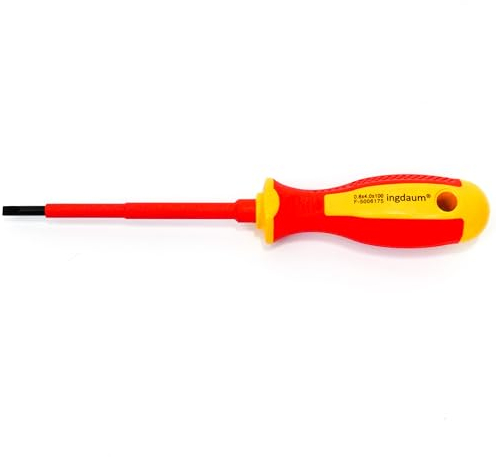 INGDAUM® VDE - Cacciavite a taglio isolato contro 1000 V, per elettricista professionista, meccatronico e refrigeratore (0,8 x 4,0 x 100 mm)
