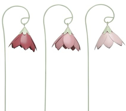 ETC dekorative fröhlich Bunte Mini-Blütenpicks Mini Blumen-Stecker als Glockenblume ca. 8 x 6,5 cm Mengeneinheiten (3, Hellrosa rosa Beere)