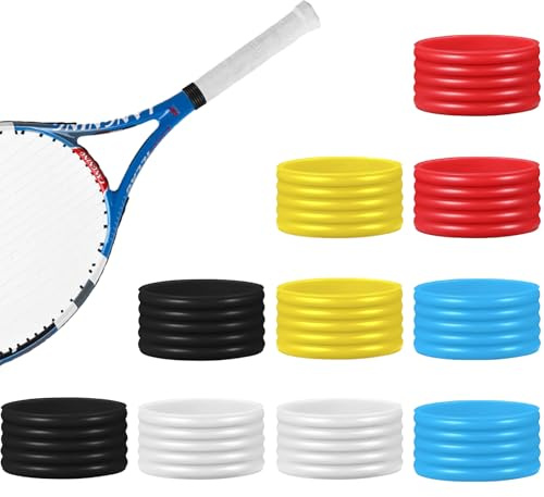 Huakaile Tennis-Griffband, Silikon-Schläger-Dichtringe, rutschfester Schlägergriff-Finishing-Ring, Übergriffschutz, Fix-Ring für Pickleball-Paddel, Badminton, Squashschläger, 10 Stück