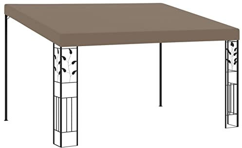 Homgoday Wand-Pavillon Gartenpavillon Anbaupavillon Gartenzelt Pavillon Partyzelt Terrassendach Überdachung Terrassenpavillon Terrasse Balkon 4x3x2,5 m Taupe