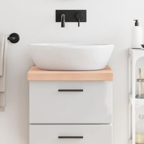 Encimera de baño Madera Maciza sin Tratar 40x60x(2-6) cm，Lavabo sobre encimera, Lavabo de tocador, Lavabo sobre encimera para baño