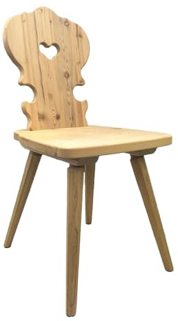 4betterdays.com NATURlich leben! 4er Set Bauernstühle Fichte Altholz gedämpft - Stuhl Massivholz | B 41 x T 38 x H 87 cm | Handwerk aus Südtirol - Stuhl mit Herz - 4X Landhausstuhl Massivholz